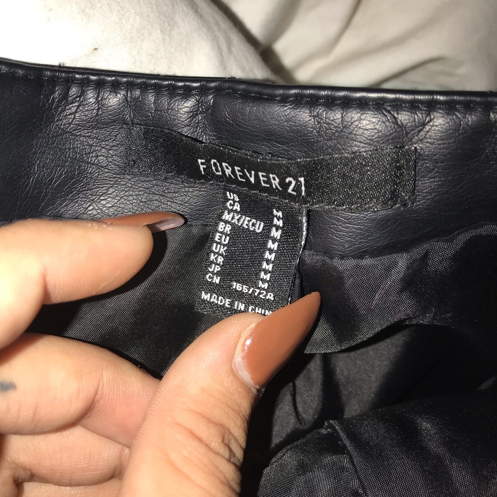Black leather skirt